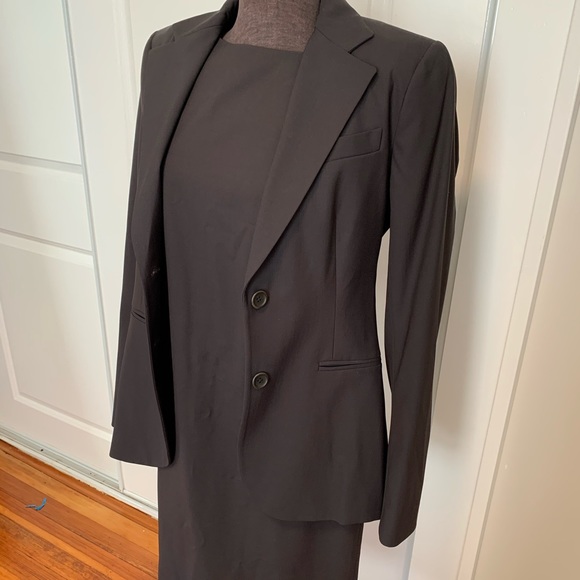 Theory wool shift dress in chocolate brown 6 - Picture 4 of 4